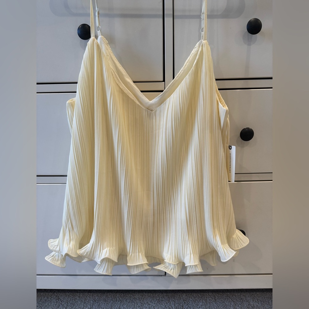 Anthropologie Cream Pleated Women's Top